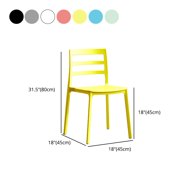 Plastic Scandinavian Armless Chair Stacking Indoor-Outdoor Chair