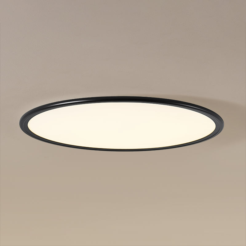 Modern Style Round Ceiling Fixture Metal 1 Light Ceiling Mounted Light in Black