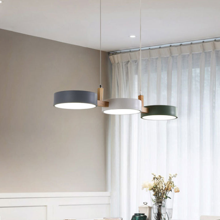 Macaron Style Island Light Round Shape 3-Light Hanging Pendant Light for Dining Room