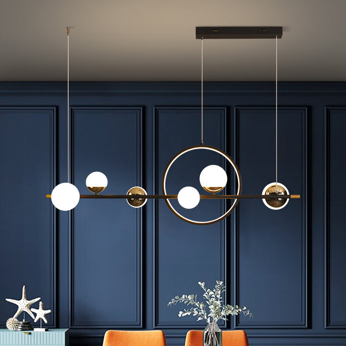 Spherical Shape Island Pendants Contemporary Metal 7 Light Light Hanging Lights