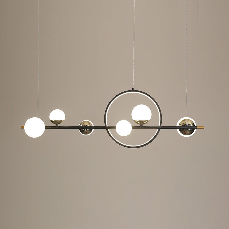 Spherical Shape Island Pendants Contemporary Metal 7 Light Light Hanging Lights