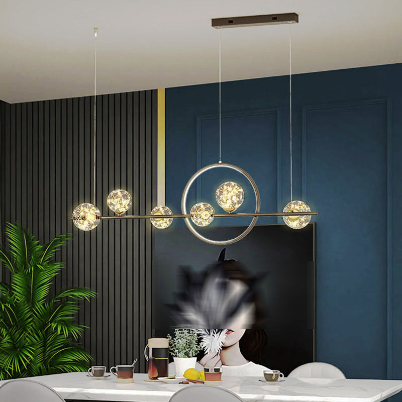 Spherical Shape Island Pendants Contemporary Metal 7 Light Light Hanging Lights