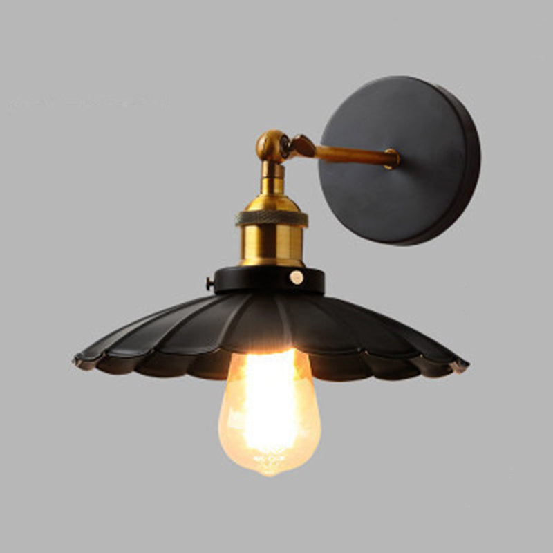 Metal Geometric Wall Sconce Lighting Industrial Style 1 Light Wall Lamps in Black