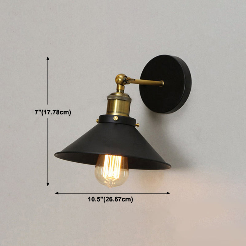 Metal Geometric Wall Sconce Lighting Industrial Style 1 Light Wall Lamps in Black