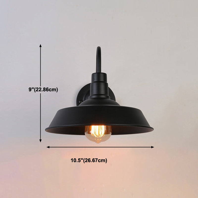 Metal Geometric Wall Sconce Lighting Industrial Style 1 Light Wall Lamps in Black