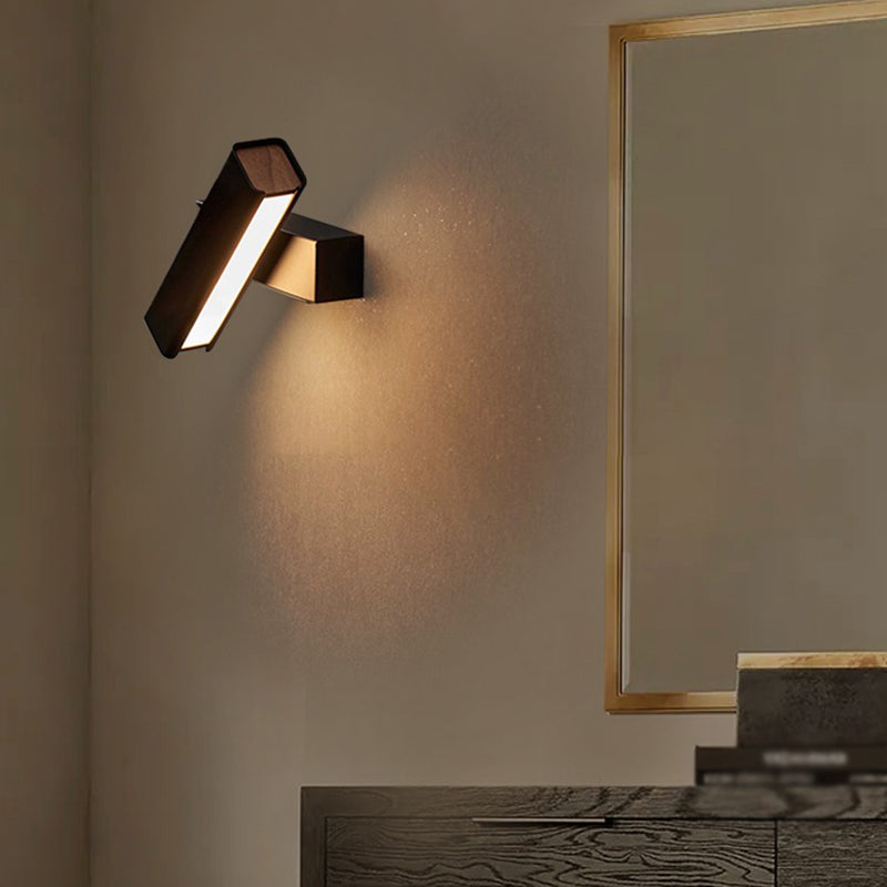 Square Metal Wall Sconce Modern Style Single Light Wall Mount Lighting