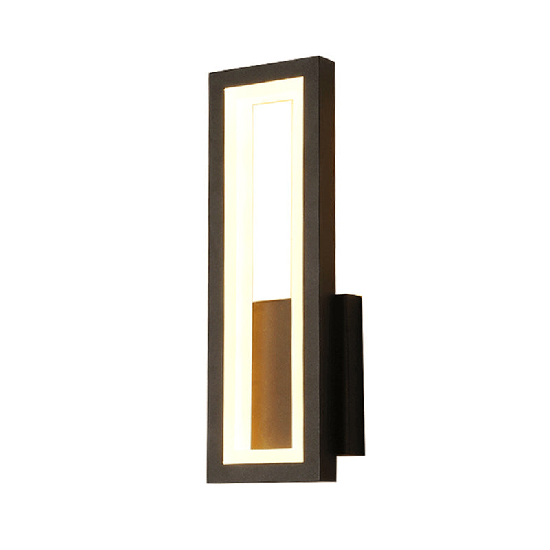 1 Light Rectangle Wall Mounted Lamps Modern Style Metal Wall Sconces