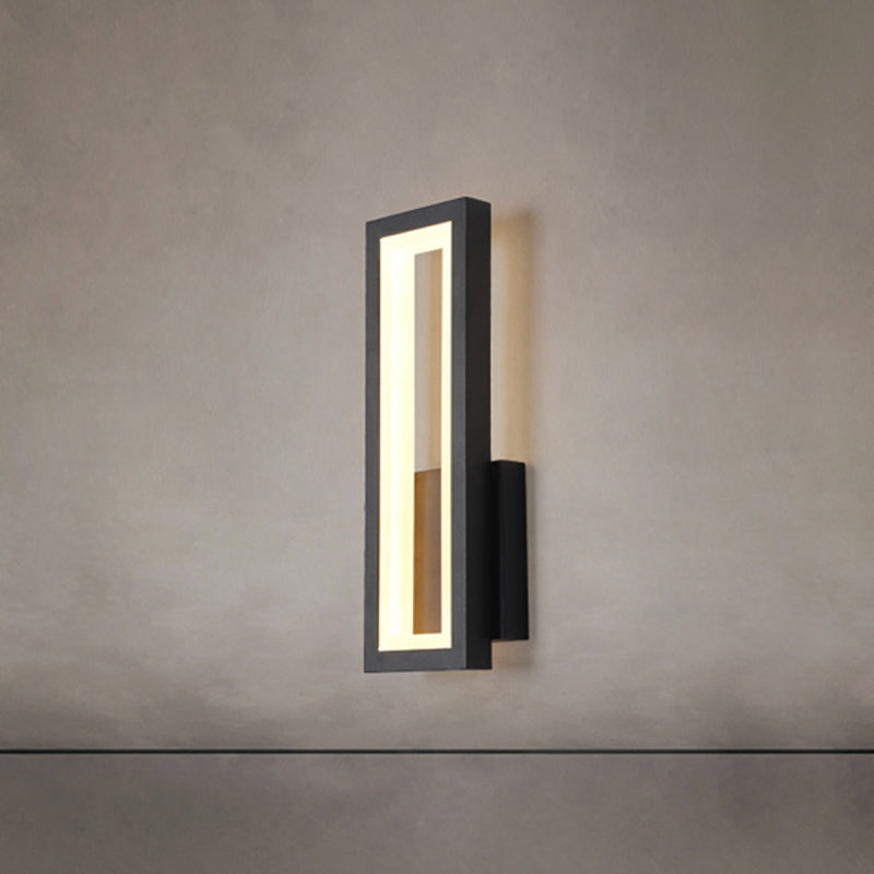 1 Light Rectangle Wall Mounted Lamps Modern Style Metal Wall Sconces