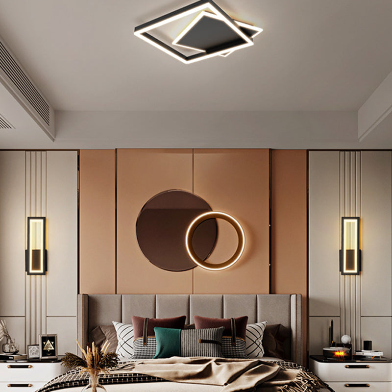 1 Light Rectangle Wall Mounted Lamps Modern Style Metal Wall Sconces