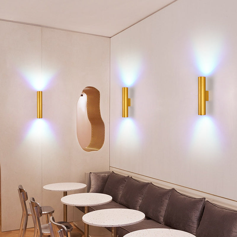 2 Lights Tubular Wall Lights Modern Style Metal Wall Mounted Lamps