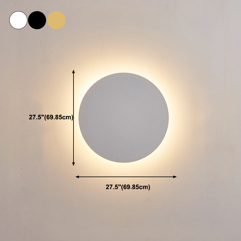 Round Shape Metal Wall Light Modern Style 1 Light Wall Mounted Light Fixture