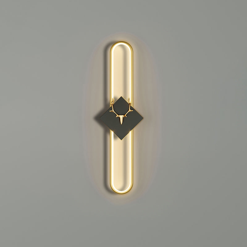 Oval Shape Metal Wall Light Modern Style 1 Light Wall Mounted Light Fixture