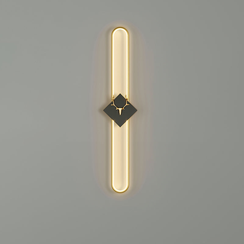Oval Shape Metal Wall Light Modern Style 1 Light Wall Mounted Light Fixture