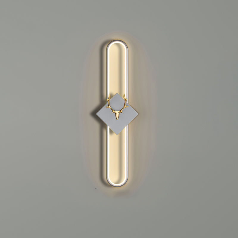 Oval Shape Metal Wall Light Modern Style 1 Light Wall Mounted Light Fixture