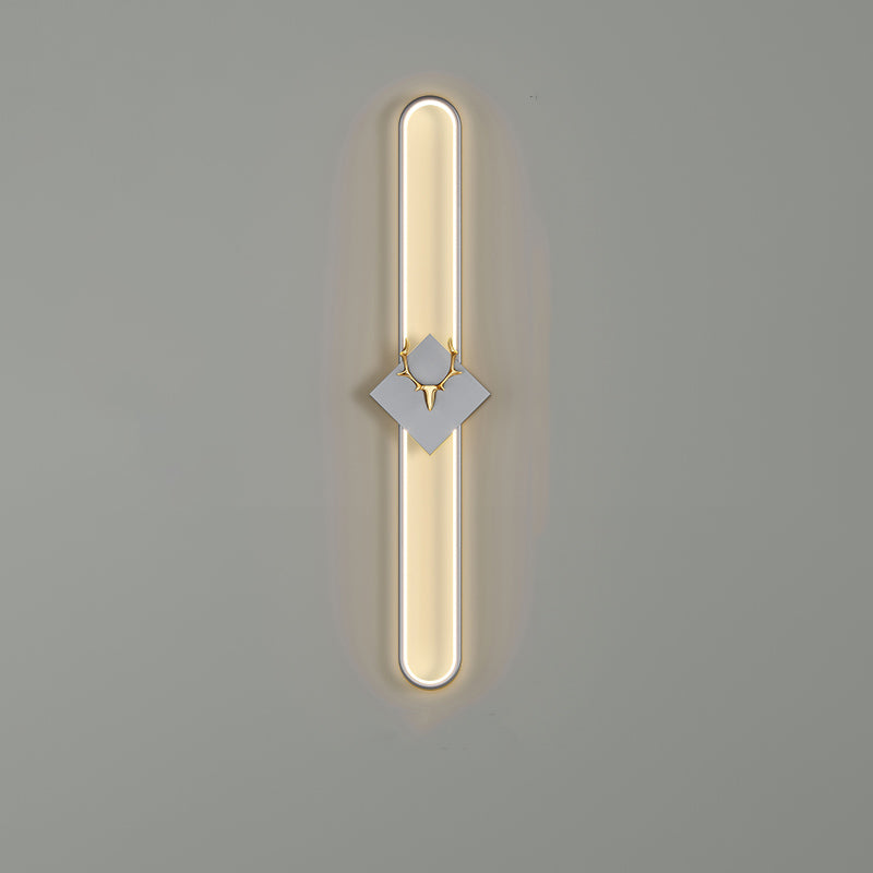 Oval Shape Metal Wall Light Modern Style 1 Light Wall Mounted Light Fixture