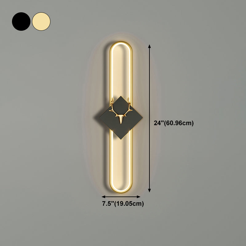 Oval Shape Metal Wall Light Modern Style 1 Light Wall Mounted Light Fixture