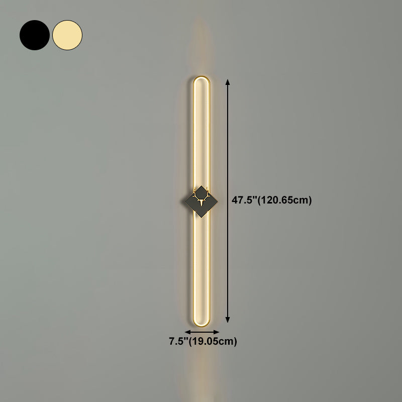 Oval Shape Metal Wall Light Modern Style 1 Light Wall Mounted Light Fixture