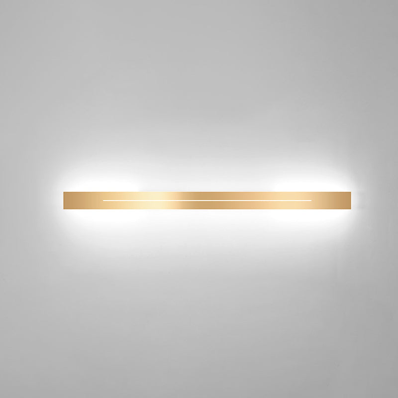 Metal Linear Shape Wall Mount Lighting Modern 1 Light Wall Mounted Light Fixture in Gold