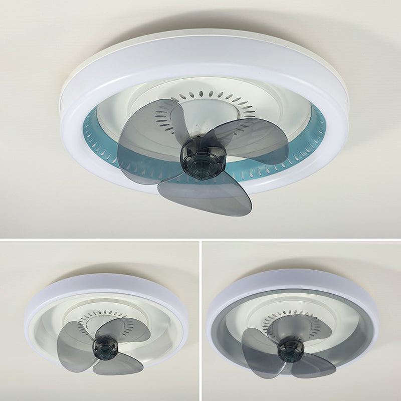 Circle Metal Ceiling Fan Lamp Minimalist LED Ceiling Mounted Light