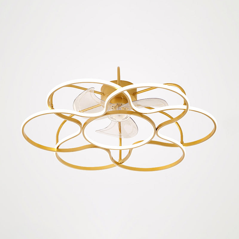 Simplicity Ceiling Fan Light Metal LED Ceiling Flush Mount for Living Room