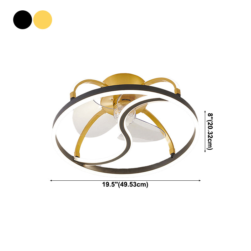 Simplicity Ceiling Fan Light Metal LED Ceiling Flush Mount for Living Room