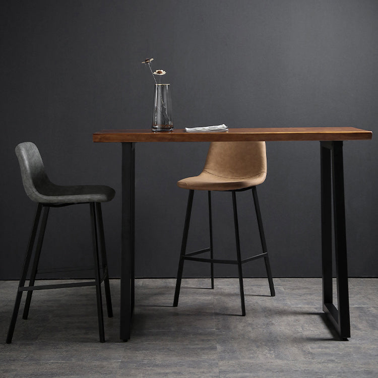 1/2/3 Pieces Industrial Iron Bar Table Set Rectangle Bistro Set with Pine Wood Top