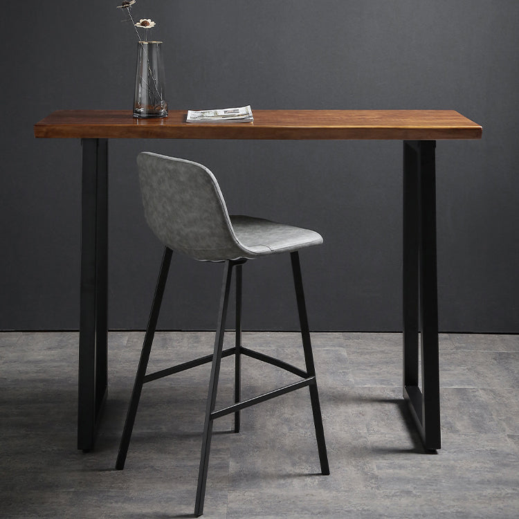 1/2/3 Pieces Industrial Iron Bar Table Set Rectangle Bistro Set with Pine Wood Top