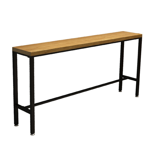 1/6/11 Pieces Industrial Iron Bar Table Set Rectangle Pine Wood Bistro Set with Footrest