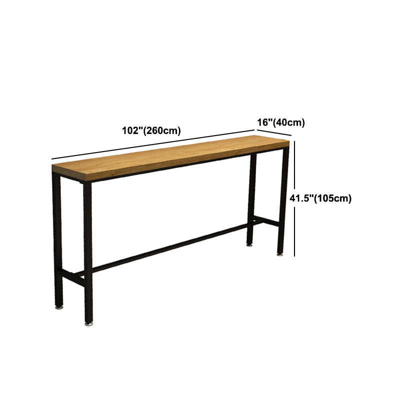 1/6/11 Pieces Industrial Iron Bar Table Set Rectangle Pine Wood Bistro Set with Footrest