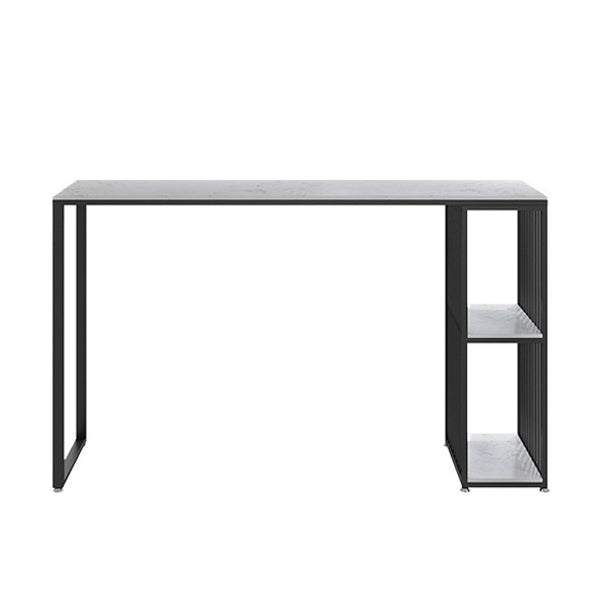 1/3 Pieces Glam Iron Bar Table Set White Rectangle Faux Marble Top Bistro Set with Shelf