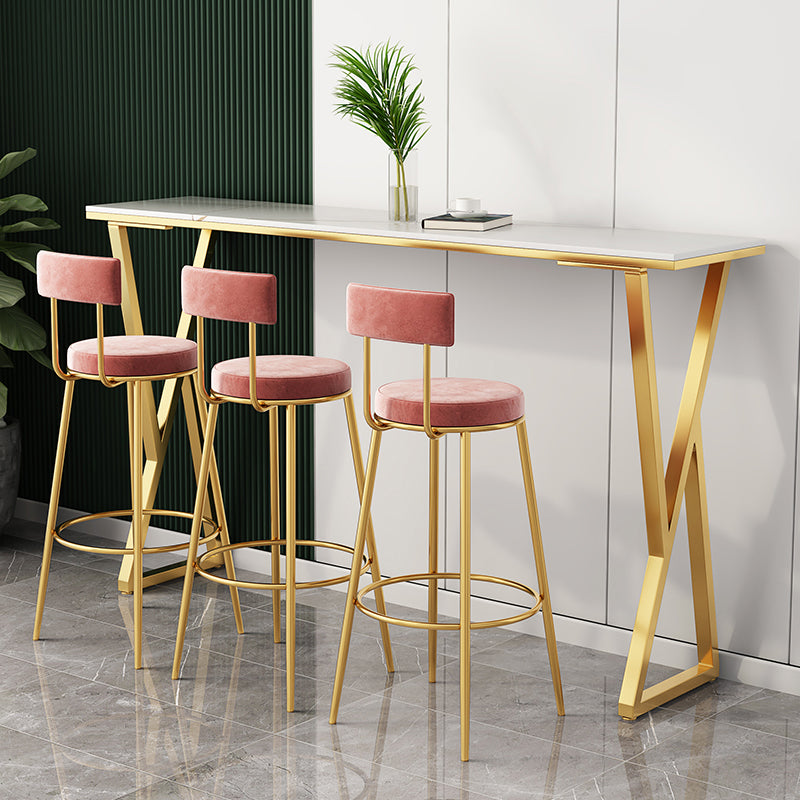 Glam 1/2/4/7 Pieces Sintered Stone Bar Table Set Rectangular Counter Set for Dining Room