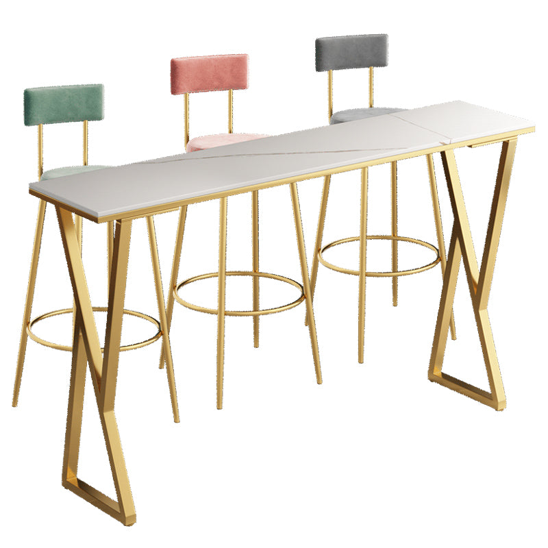 Glam 1/2/4/7 Pieces Sintered Stone Bar Table Set Rectangular Counter Set for Dining Room