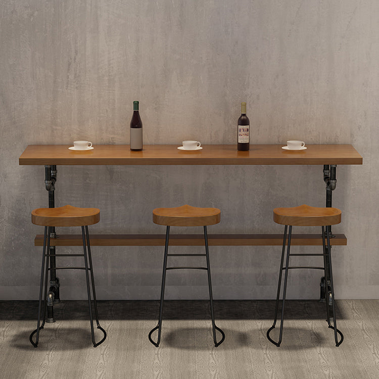 Modern 1/2/4/7 Pieces Solid Wood Pub Table Set Rectangular Counter Table