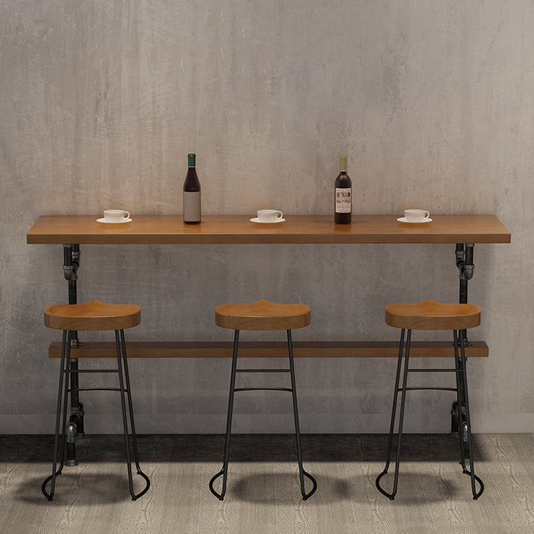 Modern 1/2/4/7 Pieces Solid Wood Pub Table Set Rectangular Counter Table