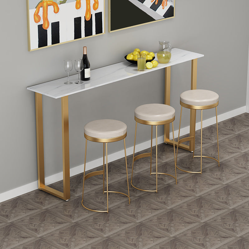 1/4/7 Pieces Glam Iron Bistro Set Rectangle Bar Table Set with White Faux Marble Top