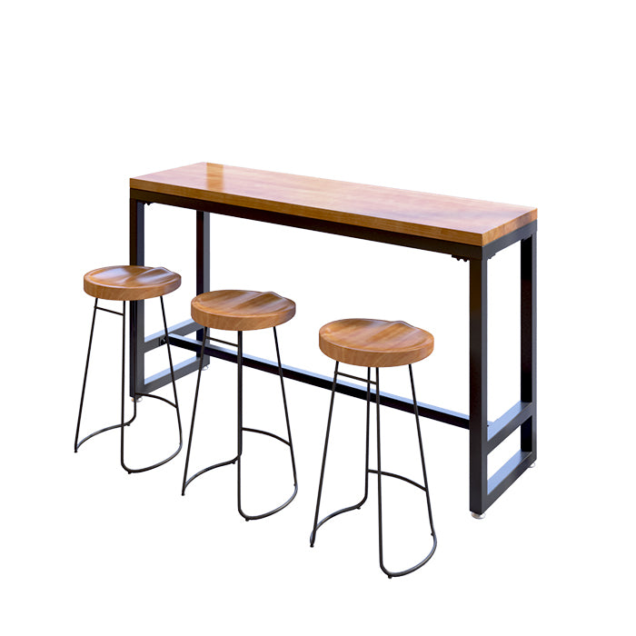 Modern 1/2/4/7 Pieces Solid Wood Pub Table Set Rectangular Counter Table for Dining Room