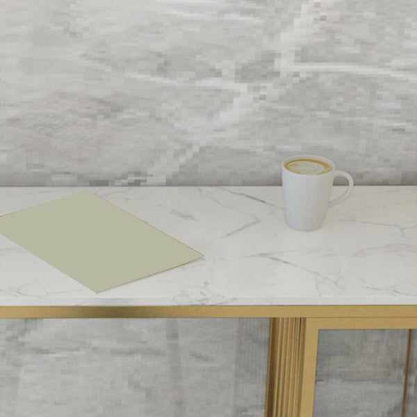 1/3 Pieces Glam Iron Bistro Set Rectangle White Faux Marble Top Bar Table Set with Shelf