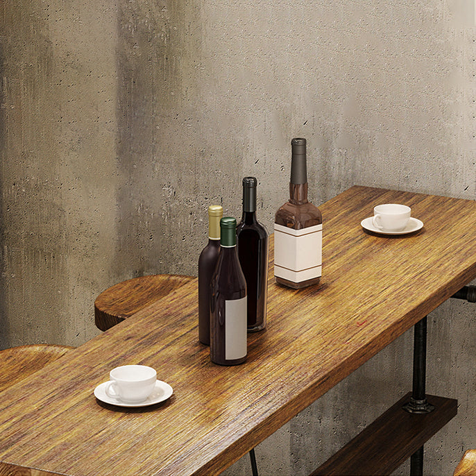 Industrial Rectangle Pub Table Set 1/2/4/7 Pieces Wooden Counter Table with Stools