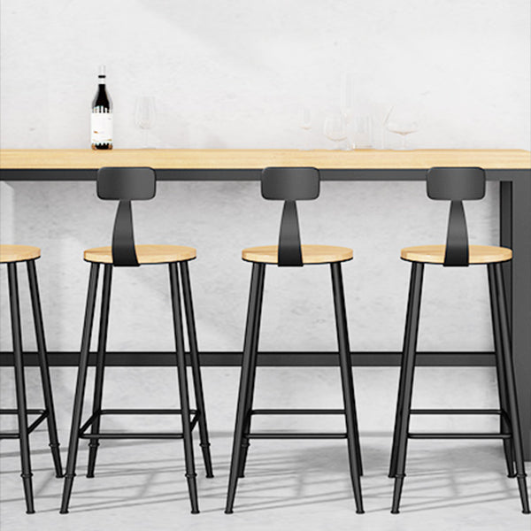 1/5 Pieces Industrial Rectangular Pub Table Set Wooden Counter Table with Armless Stools