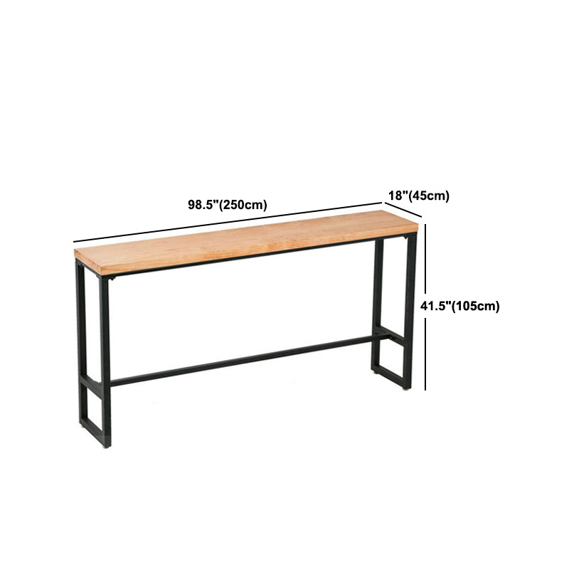 1/5 Pieces Industrial Rectangular Pub Table Set Wooden Counter Table with Armless Stools