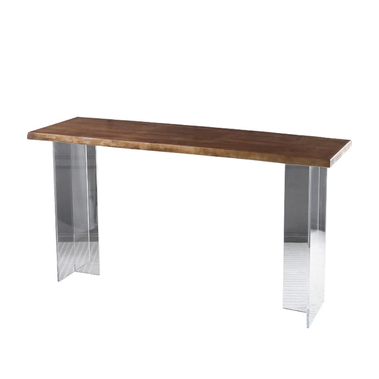1/2/3/5Pieces Modern Rectangle Pub Table Set Wooden Counter Table with Acrylic Stools