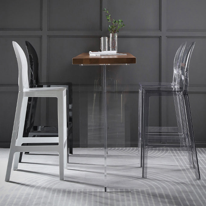 1/2/3/5Pieces Modern Rectangle Pub Table Set Wooden Counter Table with Acrylic Stools