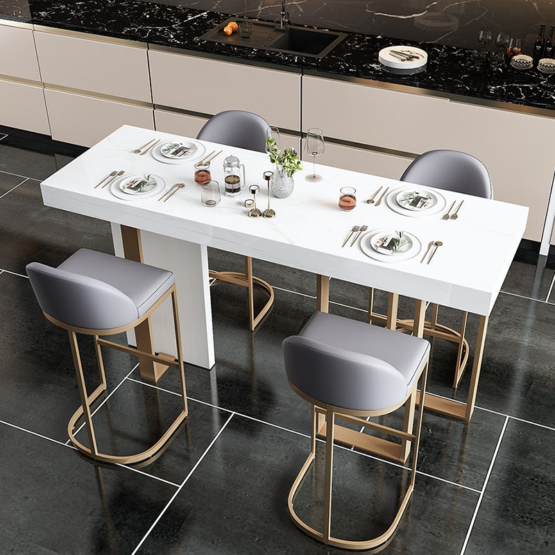 Glam 1/2/5 Pieces Sintered Stone Bar Table Set Rectangular Counter Set for Dining Room