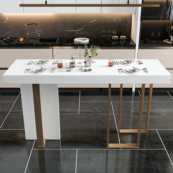 Glam 1/2/5 Pieces Sintered Stone Bar Table Set Rectangular Counter Set for Dining Room