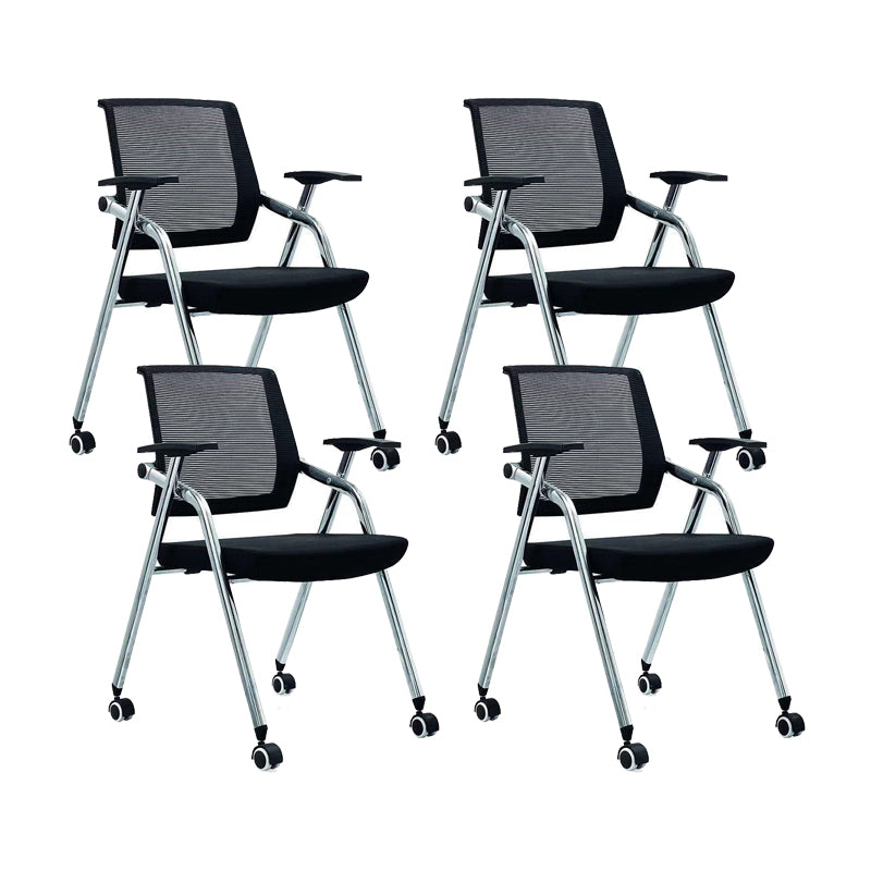 Mesh Mid Back Conference Chair Contemporary Fixed Arms Office Chair