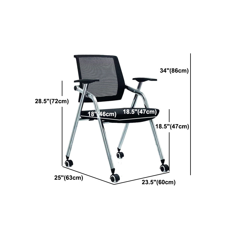 Mesh Mid Back Conference Chair Contemporary Fixed Arms Office Chair