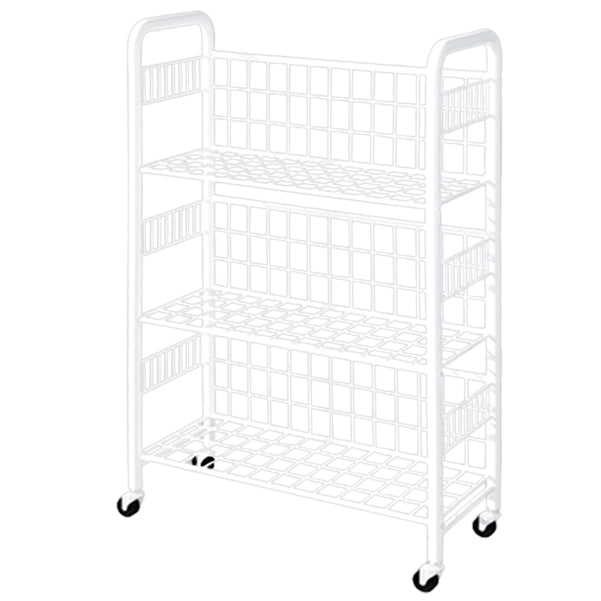Contemporary Style Metal Bookcase Wheel Bookshelf for Office