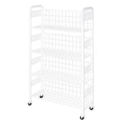 Contemporary Style Metal Bookcase Wheel Bookshelf for Office