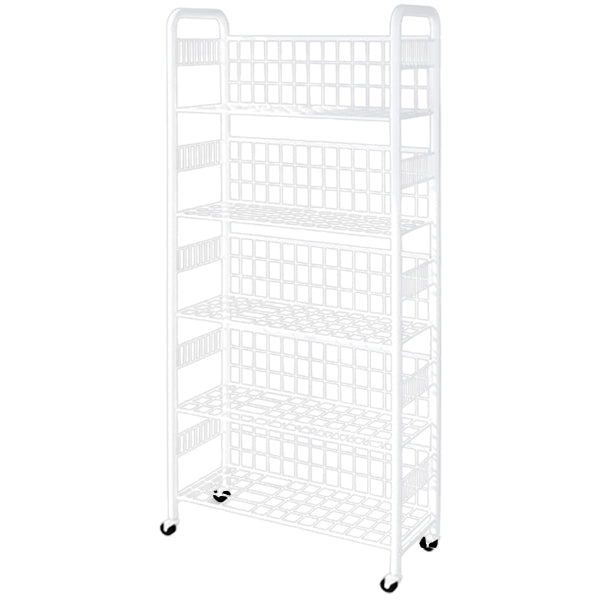 Contemporary Style Metal Bookcase Wheel Bookshelf for Office