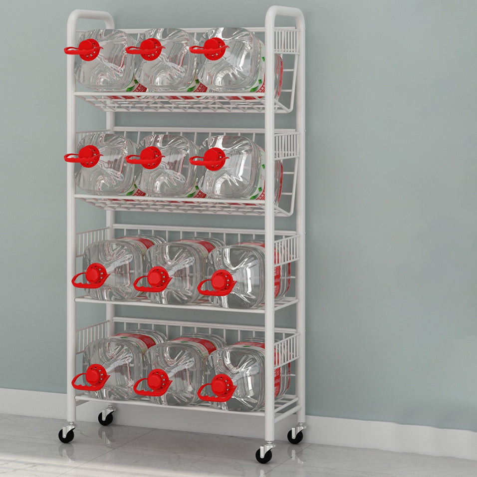 Contemporary Style Metal Bookcase Wheel Bookshelf for Office